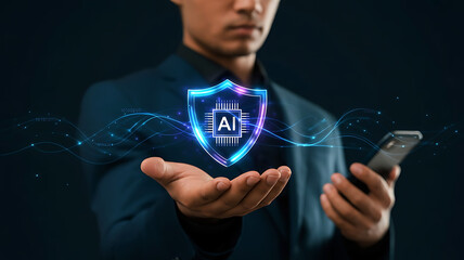Artificial Intelligence Cybersecurity Data Protection Technology Concept