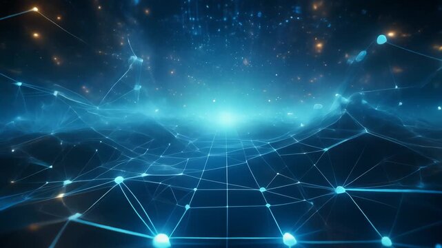 Rotating Polygon Core Glowing with Digital Energy Pulse in Modern Cyber Vibe Abstract Scene