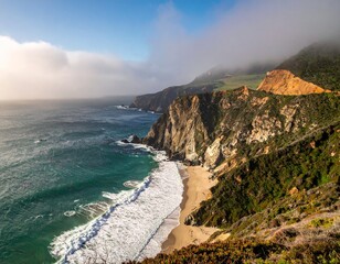 Nature and mountains and sea