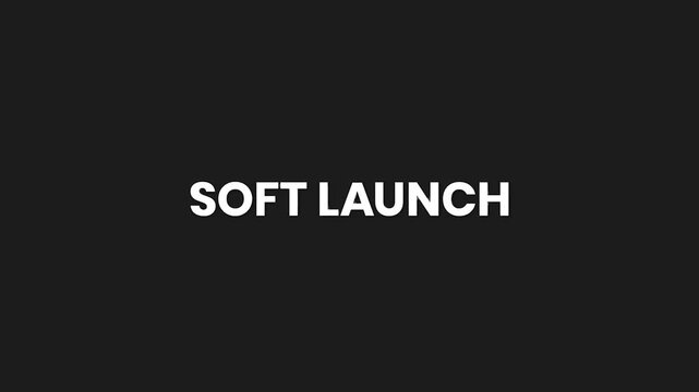 Soft Launch Minimal Particle Text Animation 4K Early Release Announcement for New Projects