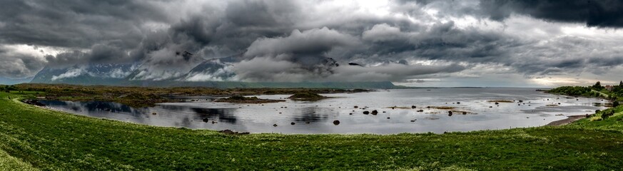 Coastal Landscape With Fjord On Lofoten Islands In Norway © grafxart