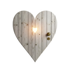 Heart Wood Door, Glowing Light, Keyhole Entrance