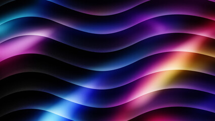 Multicolored wavy lines on dark background