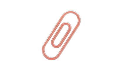 Pink Paperclip Isolated on White Background