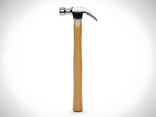 Classic wooden-handled claw hammer featuring a metallic head and natural grain finish, perfect for hardware catalogs and carpentry branding.