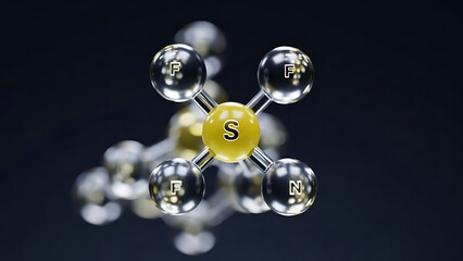 Sulfur Hexafluoride Molecular Structure Chemical Formula Science