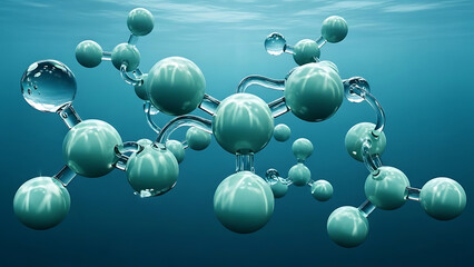 Molecular Structure Underwater Science Illustration