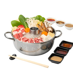 Delicious Shabu Shabu Meal: Meat, Veggies, Seafood