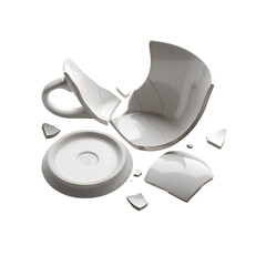Shattered Cup Pieces: Fragility & Damage Concept