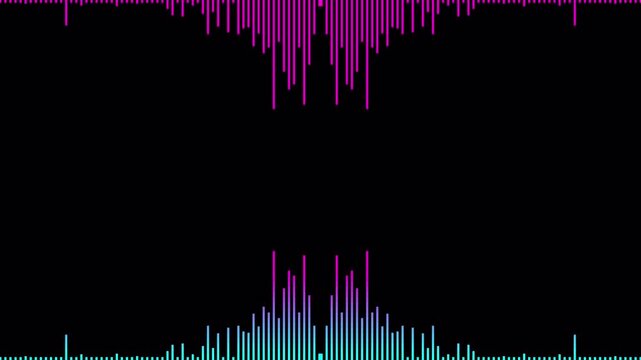 Vertical audio bars waveform overlay on transparent background for music visualizer and motion design