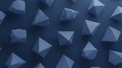 Blue Low Poly Geometric Shapes Abstract Background