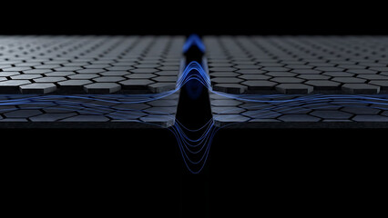 Honeycomb Structure Energy Wave Abstract Technology