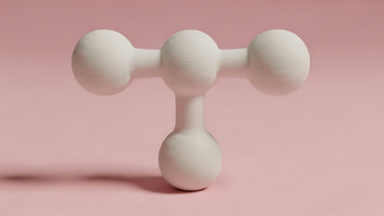 Minimalist White Dumbbell Fitness Equipment Studio Shot