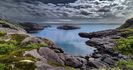 Hiking Trail At The Coast Of Nusfjord On Lofoten Islands In Norway