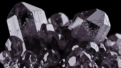 Smoky Quartz Crystals Close Up Mineral Texture