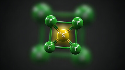 Sulfur Hexafluoride Molecular Structure Science Illustration