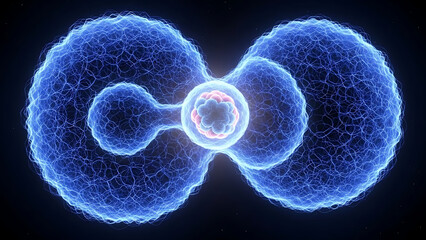 Abstract Energy Connection Glowing Network Digital Illustration