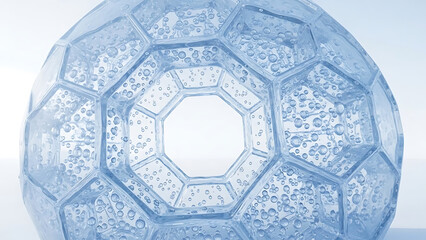 Abstract Blue Geometric Sphere Bubbles Technology Background