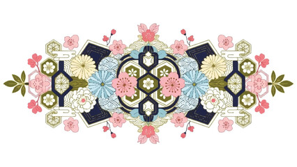 Beautiful floral pattern design for lunar new year celebration