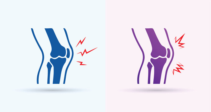 Knee pain medical logo orthopedics joint injury clinic emergency treatment care icon
