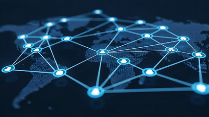 Global Network Connection Digital World Map Technology