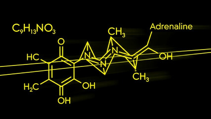 Adrenaline Molecule Structure Chemical Formula Illustration