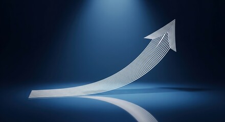 Modern upward arrow symbolizing business growth and success