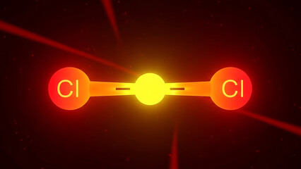 Chlorine Molecule Structure Illustration Science Education