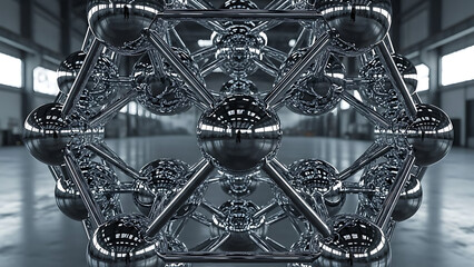 Molecular Structure Silver Spheres Abstract Science Background