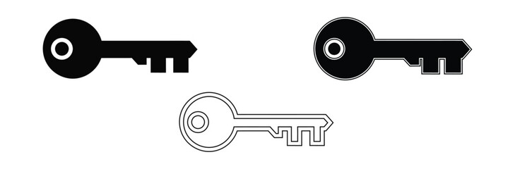 Three keys in black and white for unlocking concepts