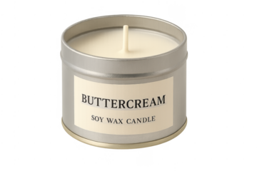 Buttercream soy wax candle in tin container