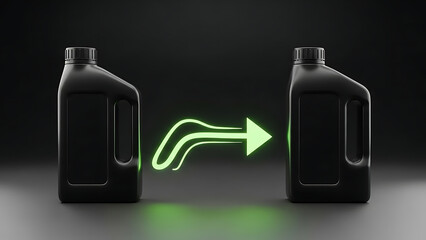 Abstract energy liquid streams meeting illuminated rings and sparks on dark technology backdrop