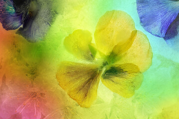 Frozen flowers Colorful abstract