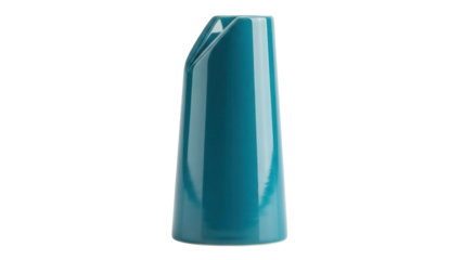 Isolated vase, modern table decor for floral arrangements, teal interior design element