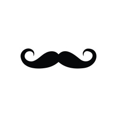  mustache silhouette icon vector flat design.