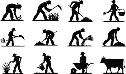 Farmers Field Work Icon Set Harvesting Crop Icons &ndash; Top Collection