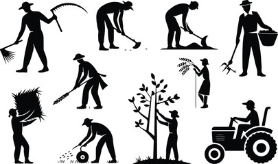 Farmers Field Work Icon Set Harvesting Crop Icons &ndash; Top Collection