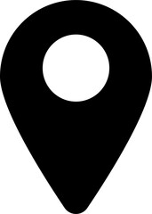 A simple black map location pin icon symbol for navigation and point of interest Vector, illustration