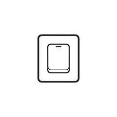 Light Switch Outline Icon Flat Vector Illustration Isolated on White Background