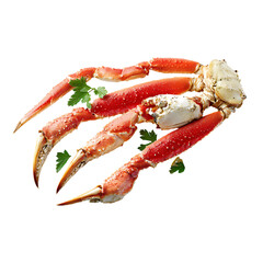 Succulent crab legs with fresh parsley, ready to be devoured for a gourmet seafood experience or featured in a seafood restaurant promotion