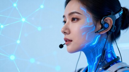 Woman with futuristic cybernetic design