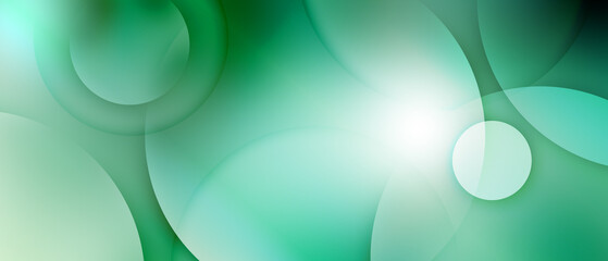 green geometric abstract background overlap layer on bright space with circles effect decoration