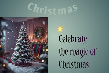 christmas card with christmas tree