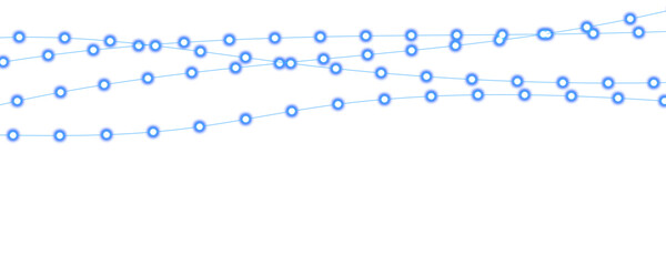 Blue Holiday String Lights Decoration Overlay with Luminous Effect