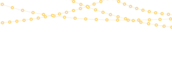 Festive Warm Yellow String Lights Garland for Christmas and Holiday Design