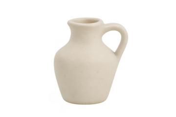 White small ceramic jug object with transparent background