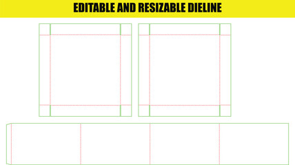 Editable and Resizable Packaging Dieline Template for Custom Box Design