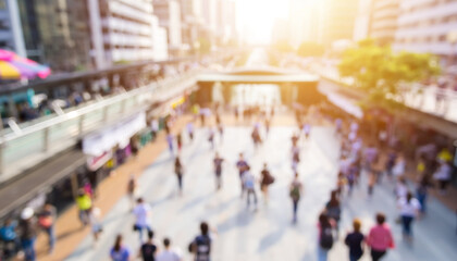 Obraz premium ソフトフォーカスの画像 ぼやけた都会のオフィス・繁華街の風景