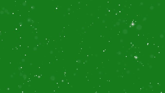 starry sky with Twinkling stars glow and sparkle on green screen background, luxury magical sparkle Star Particles. glitter stardust Seamless Loop, falling sparkling stars background.blinking stars