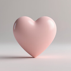 Minimalist 3D heart in pale rose on a light neutral background. Soft natural shadow, clean geometry, muted elegant palette. Ideal for digital campaigns, websites, and seasonal promotions.